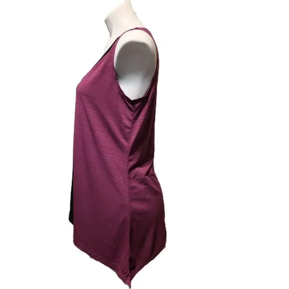 ❤️ 4/$20 Suzie in the City tank top Women's large Purple black V-neck front zip - Picture 8 of 13